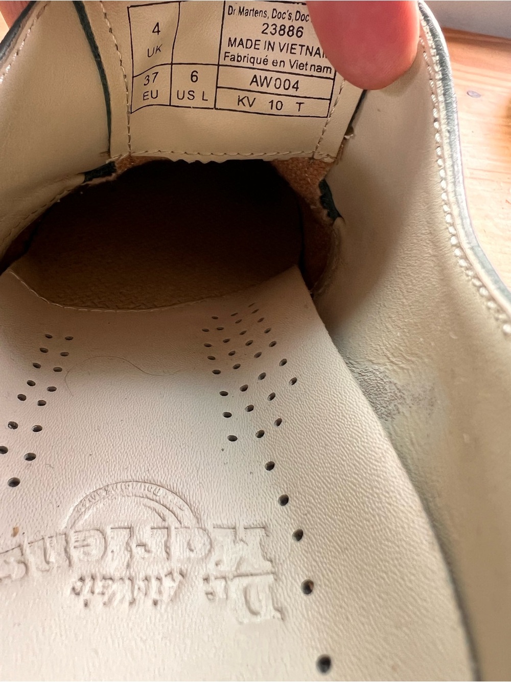 Dr. Martens Cream Leather Lace-Up Shoes - Picture 3 of 3